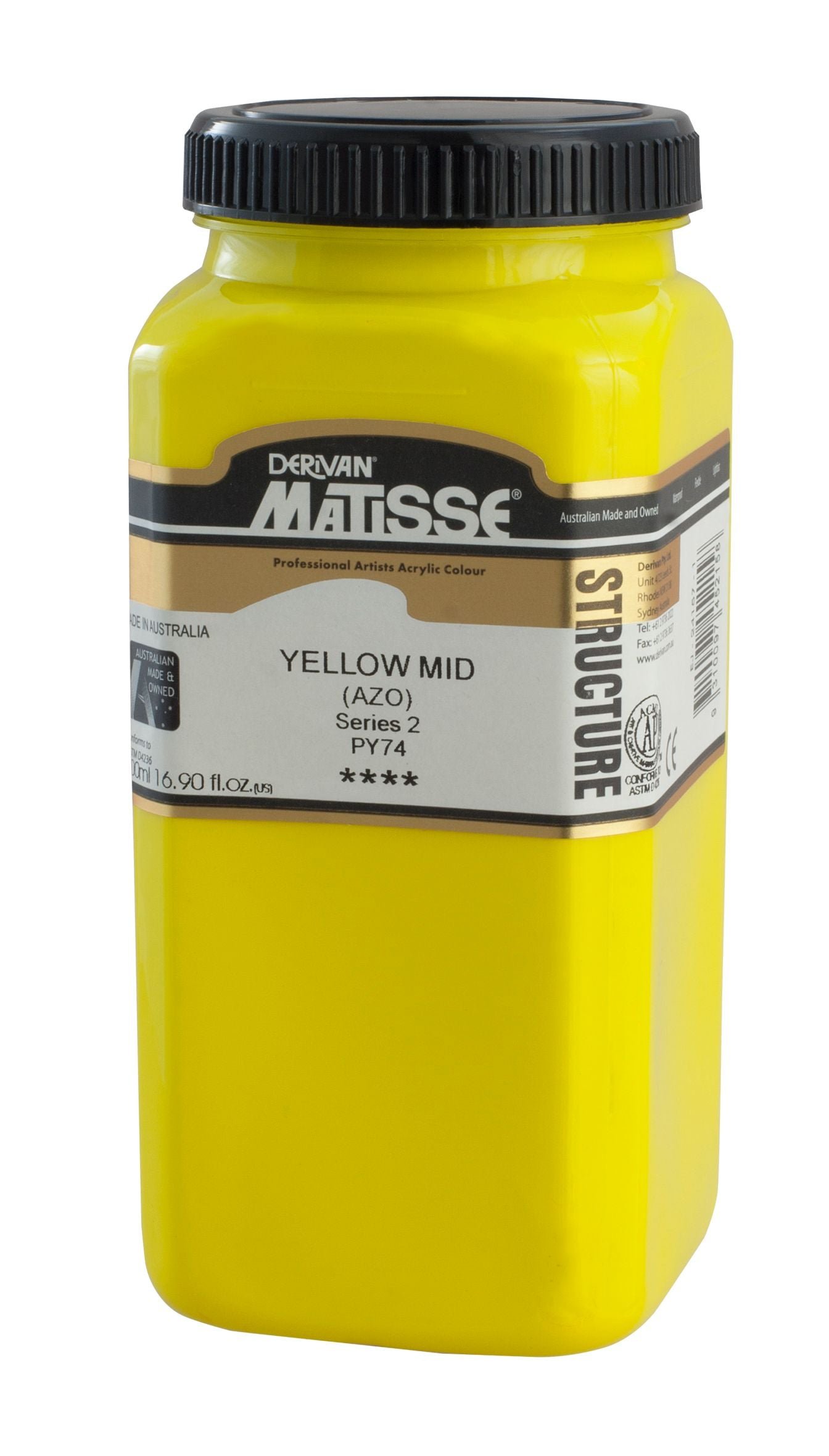 MATISSE STRUCTURE ACRYLIC 500 ML SR 2 YELLOW MID AZO 1M5YMA