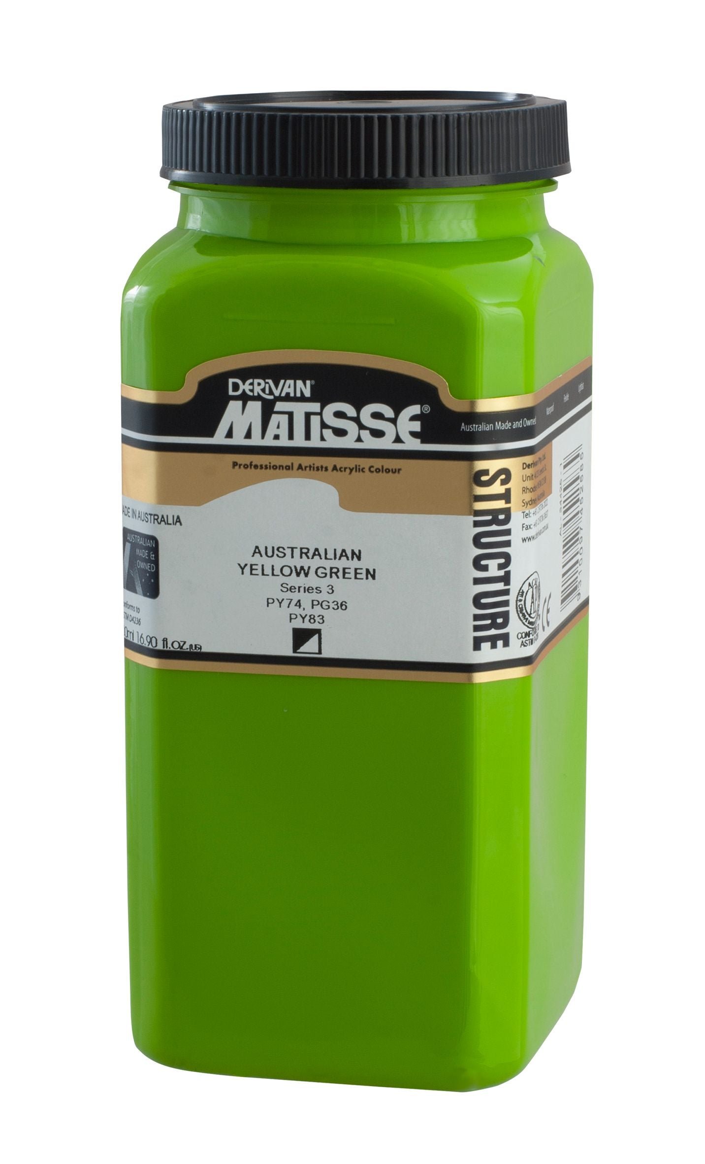 MATISSE STRUCTURE ACRYLIC 500 ML SR 3 AUSTRALIAN YELL GREEN 1M5AYG