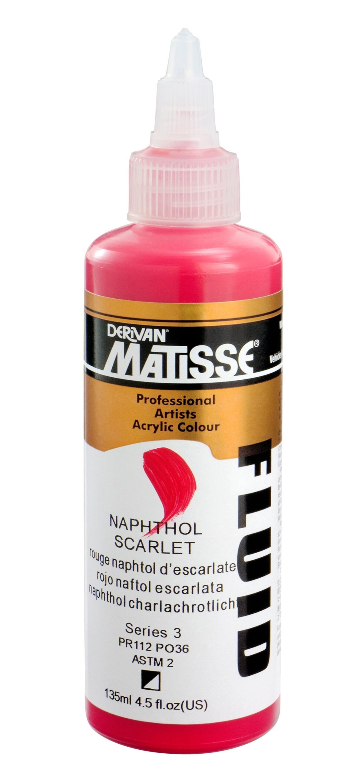 MATISSE FLUID ACRYLIC 135 ML SR 3 NAPHTHOL SCARLET 1MFU35NS