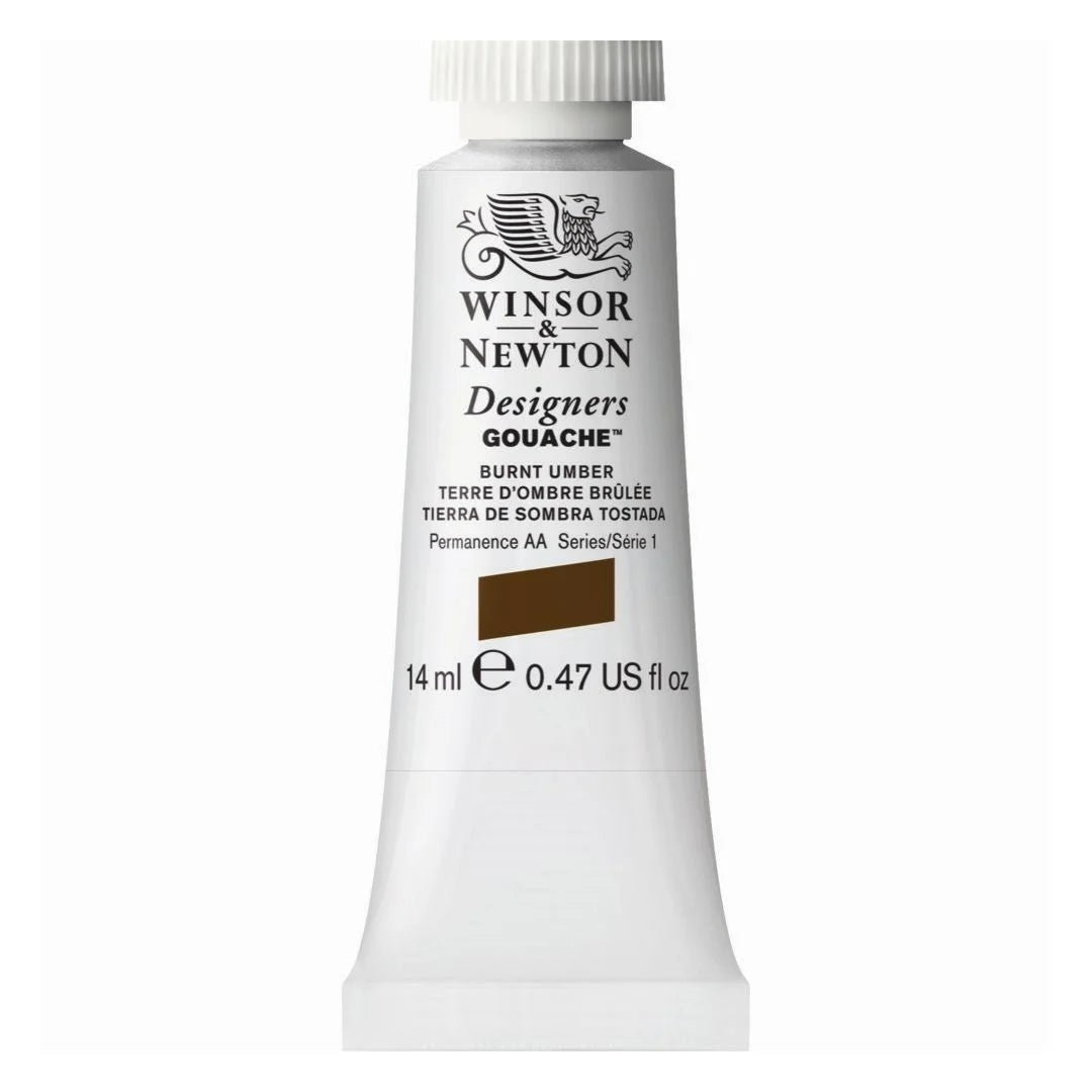 WINSOR & NEWTON DESIGNERS GOUACHE COLOUR 14 ML SR 1 BURNT UMBER (605076)