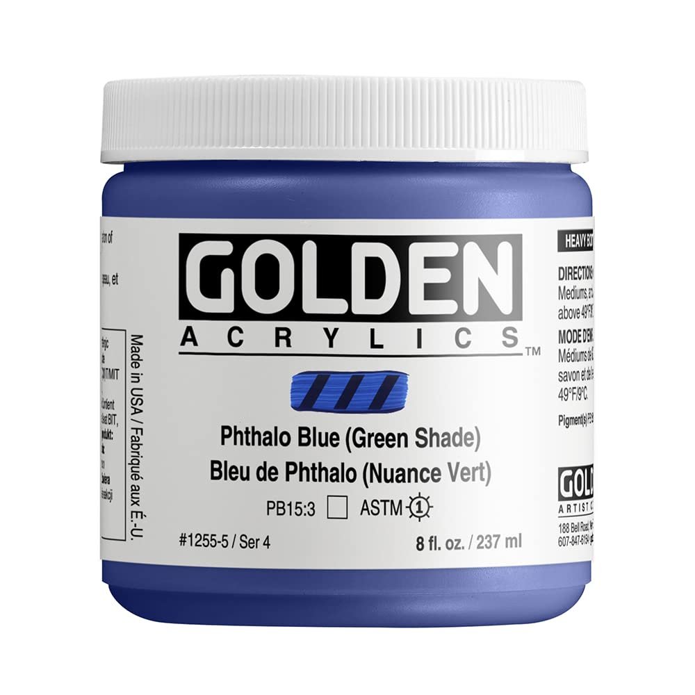 GOLDEN HEAVY BODY ACRYLIC COLOUR 237 ML SR 4 PHTHALO BLUE GREEN SHADE (0001255-5)