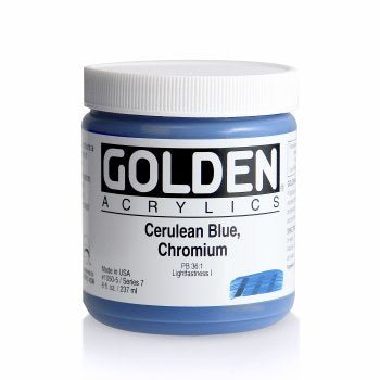 GOLDEN HEAVY BODY ACRYLIC COLOUR 237 ML SR 7 CERULEAN BLUE CHROMIUM (0001050-5)
