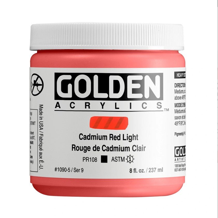 GOLDEN HEAVY BODY ACRYLIC COLOUR 237 ML SR 9 C.P. CADMIUM RED LIGHT (0001090-5)