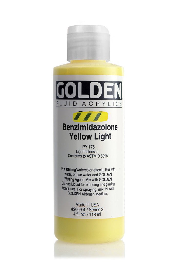 GOLDEN FLUID ACRYLIC COLOUR 118 ML SR 3 BENZIMIDAZOLONE YELLOW LIGHT (0002009-4)