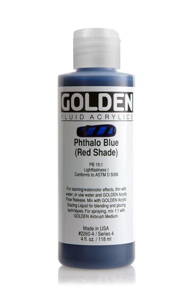 GOLDEN FLUID ACRYLIC COLOUR 118 ML SR 4 PHTHALO BLUE RED SHADE (0002260-4)