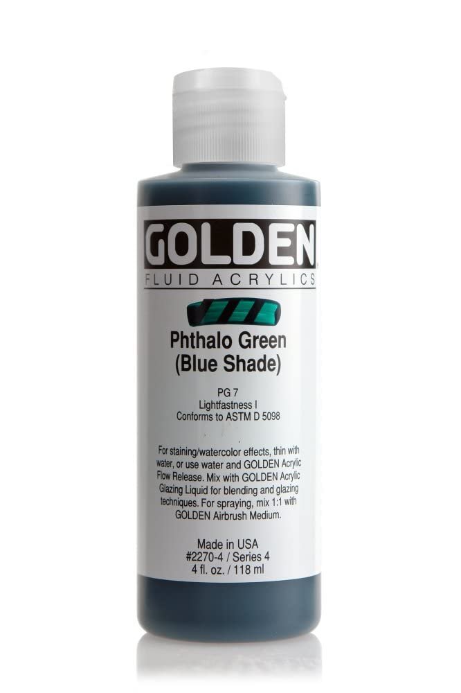 GOLDEN FLUID ACRYLIC COLOUR 118 ML SR 4 PHTHALO GREEN BLUE SHADE (0002270-4)