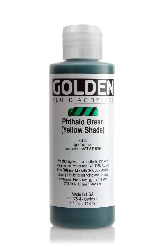 GOLDEN FLUID ACRYLIC COLOUR 118 ML SR 4 PHTHALO GREEN YELLOW SHADE (0002275-4)
