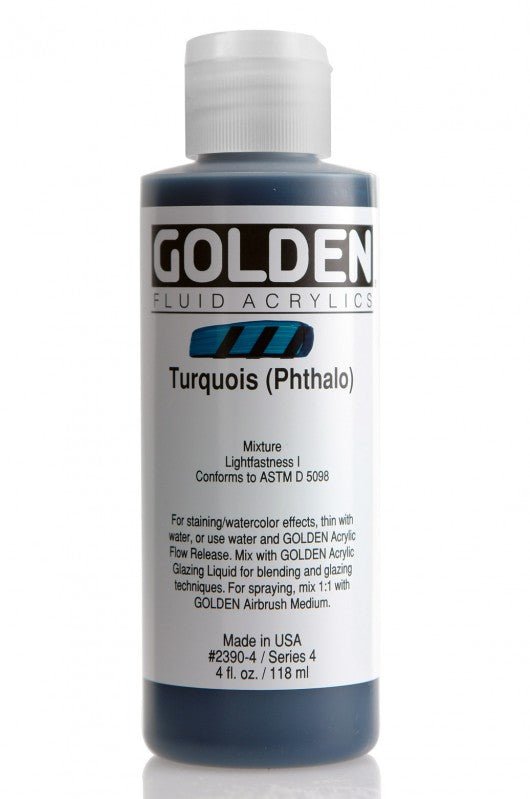 GOLDEN FLUID ACRYLIC COLOUR 118 ML SR 4 TURQUOISE PHTHALO (0002390-4)