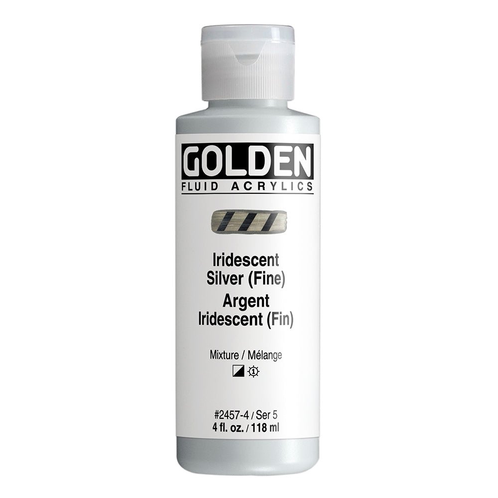 GOLDEN FLUID ACRYLIC COLOUR 118 ML SR 5 IRIDESCENT SILVER FINE (0002457-4)