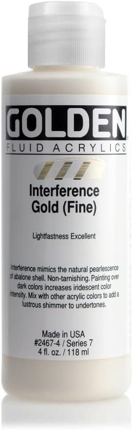 GOLDEN FLUID ACRYLIC COLOUR 118 ML SR 7 INTERFERENCE GOLD FINE (0002467-4)