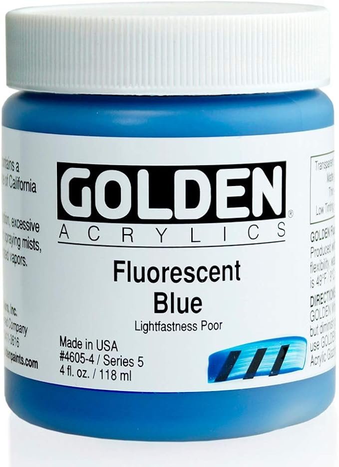 GOLDEN HEAVY BODY ACRYLIC COLOUR 118 ML SR 5 FLUORESCENT BLUE (0004605-4)