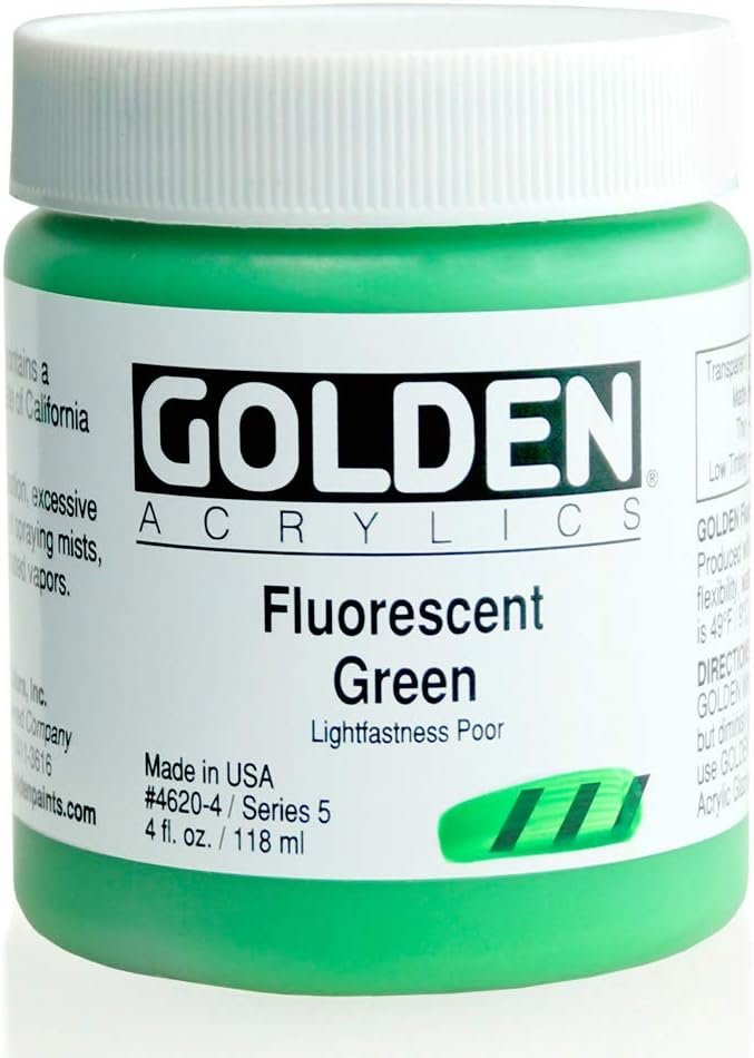 GOLDEN HEAVY BODY ACRYLIC COLOUR 118 ML SR 5 FLUORESCENT GREEN (0004620-4)