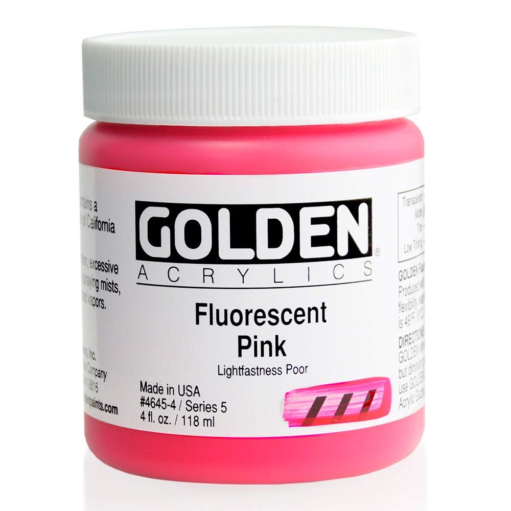 GOLDEN HEAVY BODY ACRYLIC COLOUR 118 ML SR 5 FLUORESCENT PINK (0004645-4)