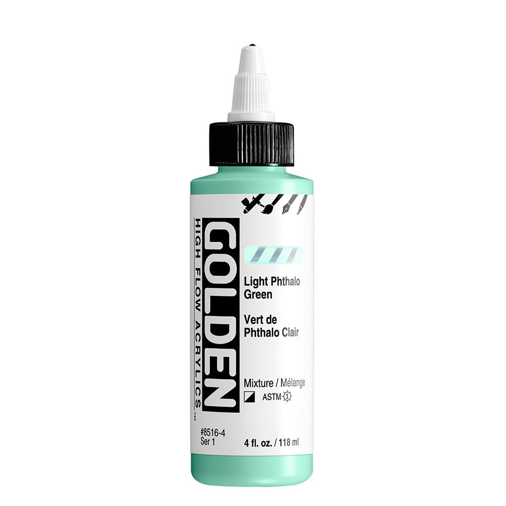 GOLDEN HIGH FLOW ACRYLIC COLOUR 118 ML SR 1 LIGHT PHTHALO GREEN (0008516-4)