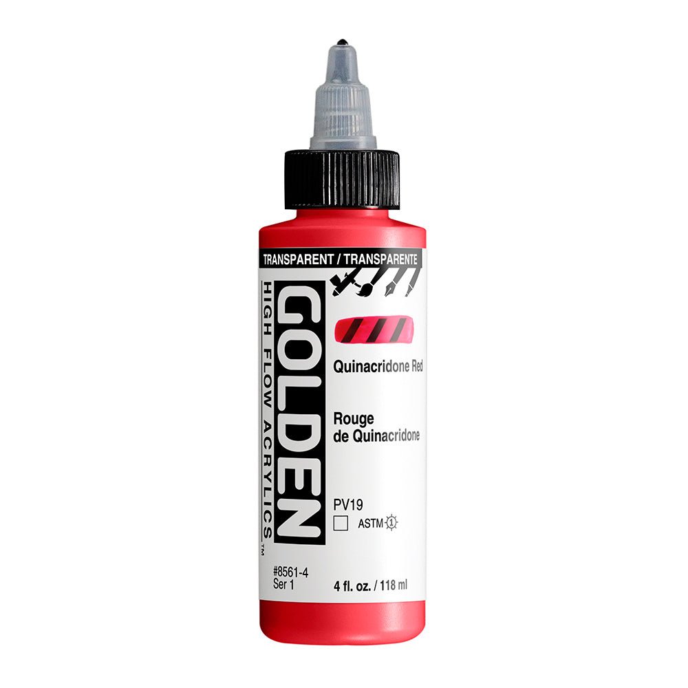 GOLDEN HIGH FLOW ACRYLIC COLOUR 118 ML SR 1 TRANSPARENT QUINACRIDONE RED (0008561-4)