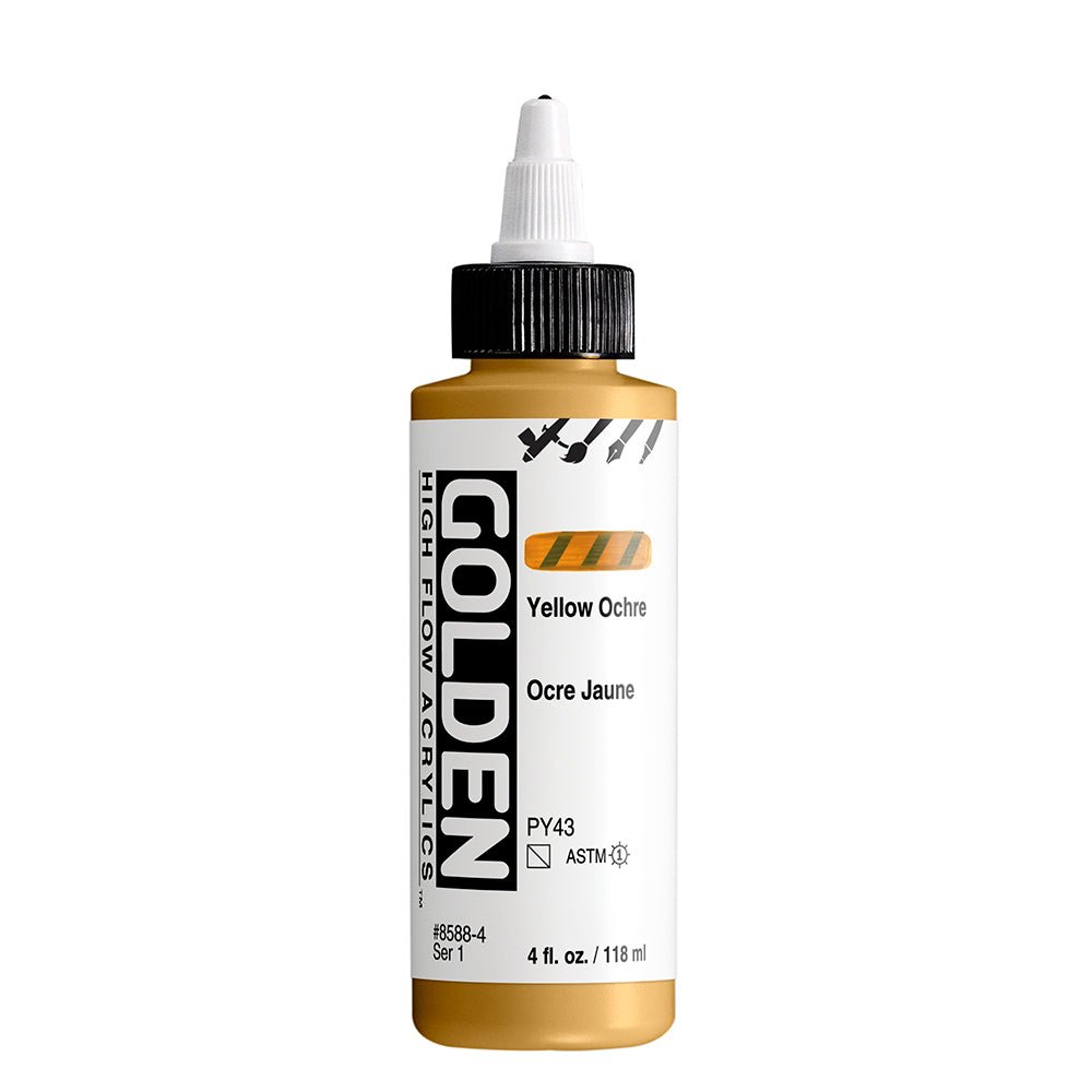 GOLDEN HIGH FLOW ACRYLIC COLOUR 118 ML SR 1 YELLOW OCHRE (0008588-4)