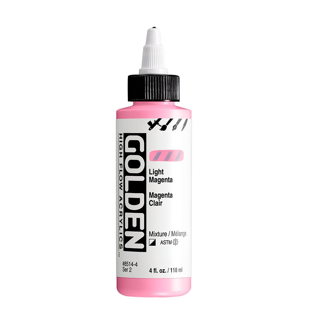 GOLDEN HIGH FLOW ACRYLIC COLOUR 118 ML SR 2 LIGHT MAGENTA (0008514-4)