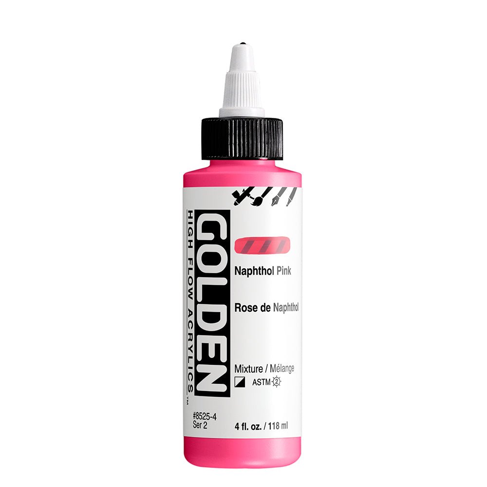 GOLDEN HIGH FLOW ACRYLIC COLOUR 118 ML SR 2 NAPHTHOL PINK (0008525-4)