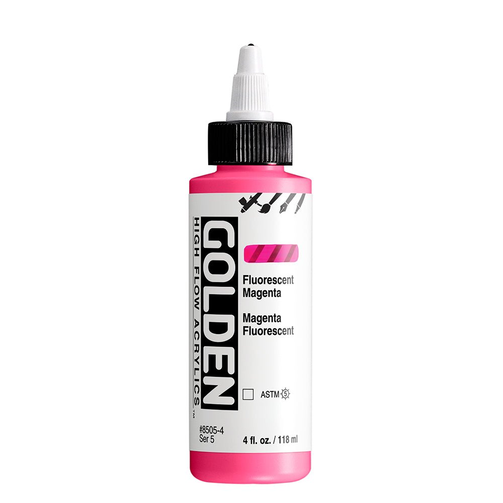 GOLDEN HIGH FLOW ACRYLIC COLOUR 118 ML SR 5 FLOURESCENT MAGENTA (0008505-4)