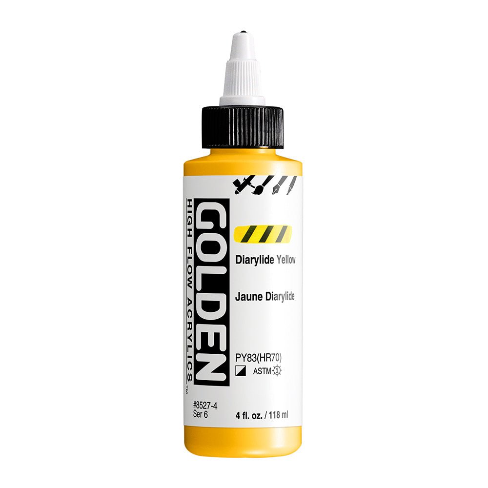 GOLDEN HIGH FLOW ACRYLIC COLOUR 118 ML SR 6 DIARYLIDE YELLOW (0008527-4)