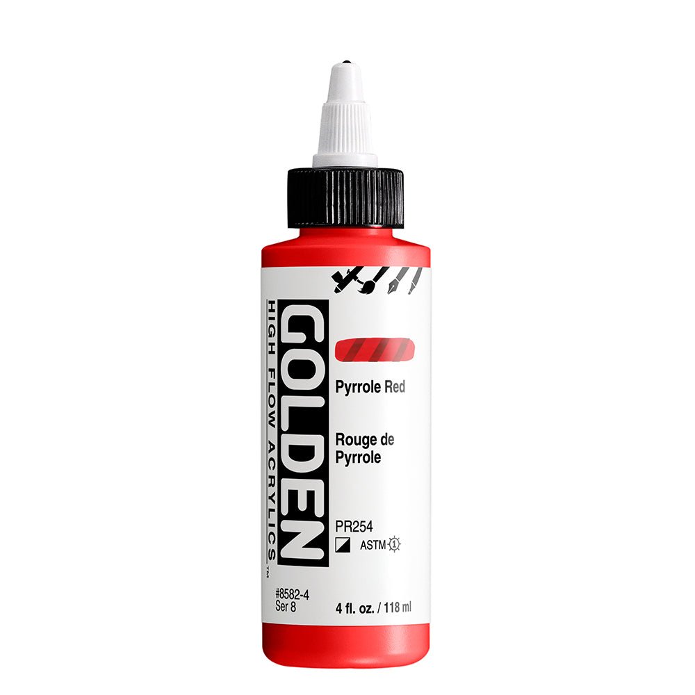GOLDEN HIGH FLOW ACRYLIC COLOUR 118 ML SR 8 PYRROLE RED (0008582-4)