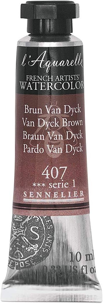 SENNELIER FRENCH ARTIST WATER COLOUR 10 ML SR 1 VANDYCK BROWN (407)