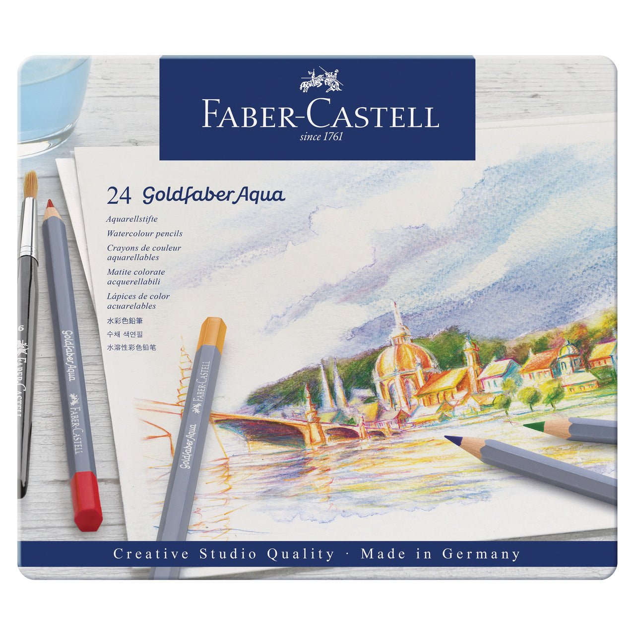 FABER CASTELL GOLDFABER AQUA COLOUR PENCIL W/S SET OF 24 (114624)