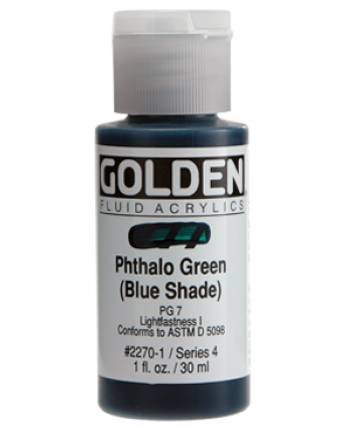 GOLDEN FLUID ACRYLIC 30 ML SR 4 PHTHALO GREEN BLUE SHADE (0002270-1)