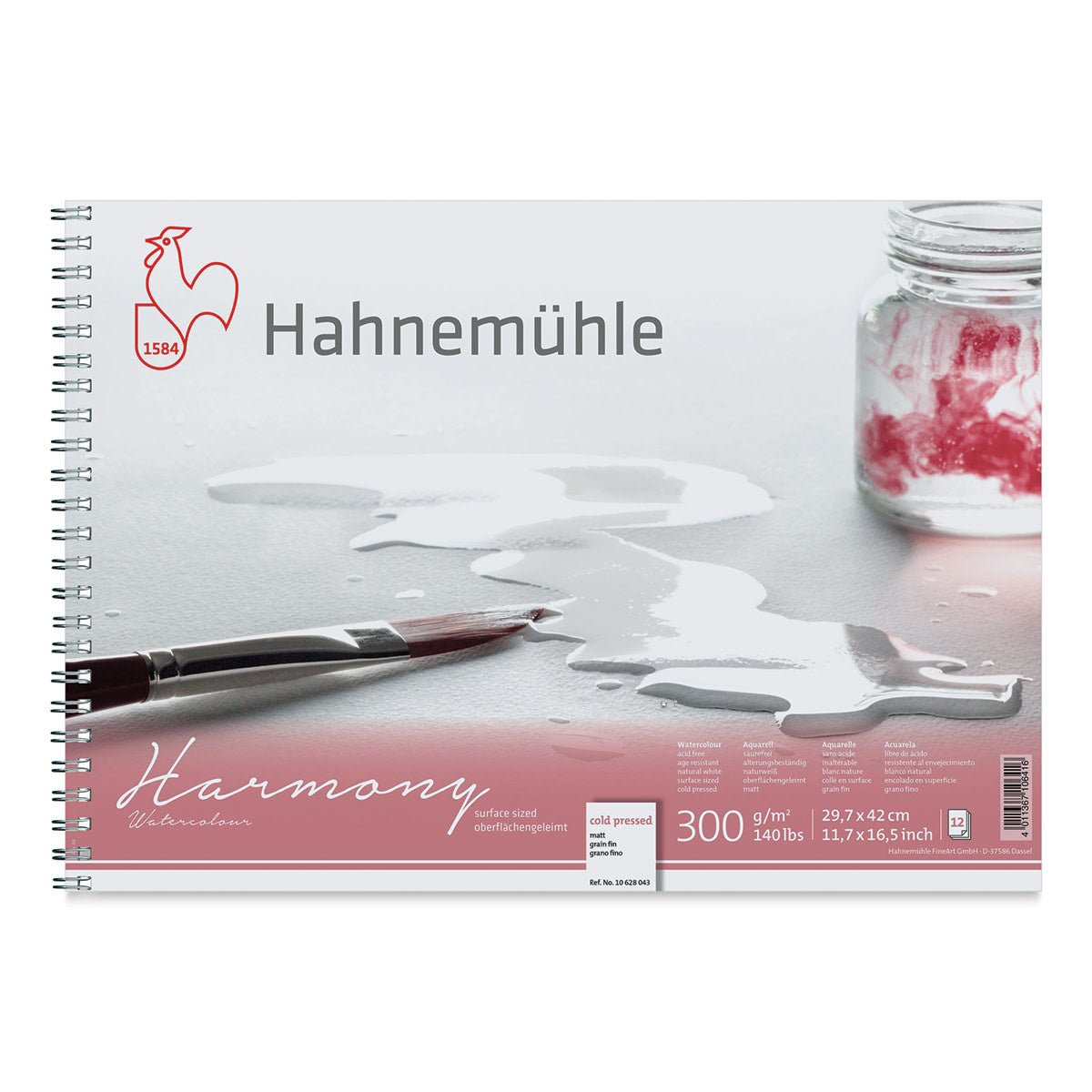 HAHNEMUHLE HARMONY WATER COLOUR PAD 300 GSM COLD PRESSED A3 SPIRAL BOUND 12 SHEETS (10628043)