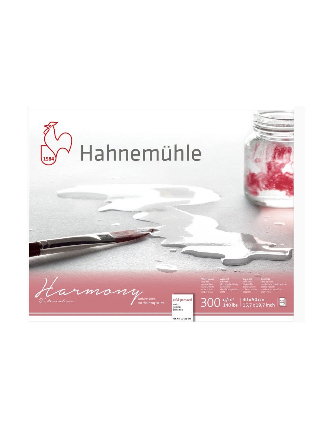 HAHNEMUHLE HARMONY WATER COLOUR PAD 300 GSM COLD PRESSED 40 X 50 CM 12 SHEETS (10628046)