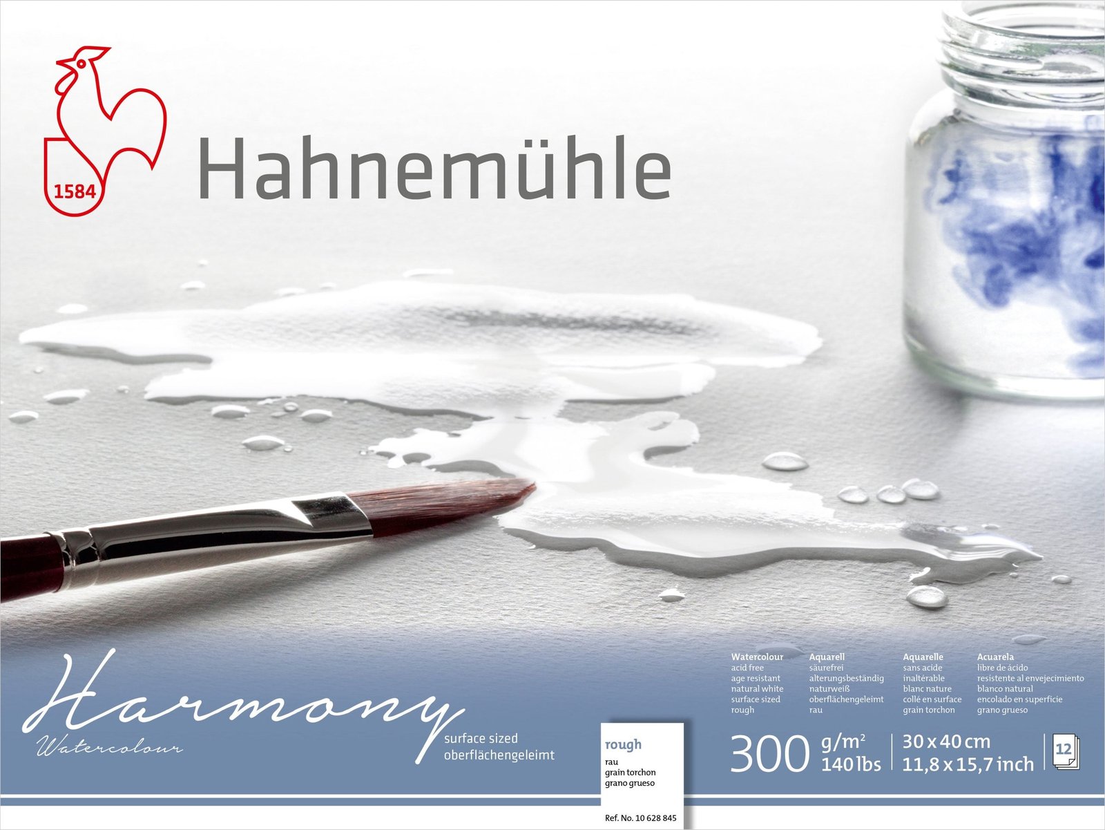 HAHNEMUHLE HARMONY WATER COLOUR PAD 300 GSM ROUGH A3 12 SHEETS (10628841)