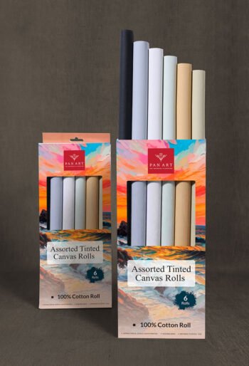 PAN ART ASSORTED CANVAS ROLLS - 6 COLOURS (COTINT) - 14 x 18