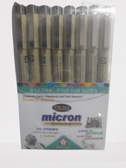 SAKURA PIGMA MICRON BLACK PEN SET OF 8 (XSDK-8J)